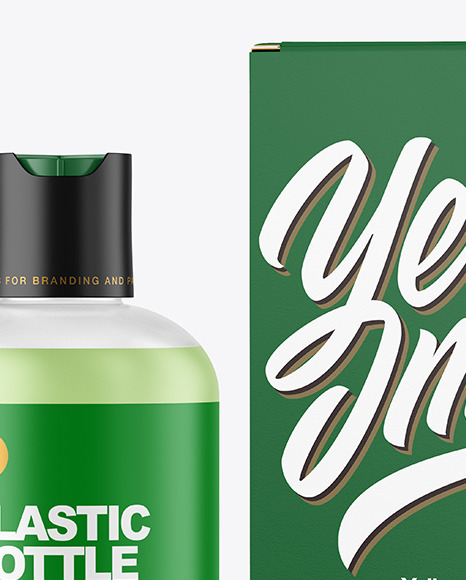 Frosted Cosmetic Bottle with Box Mockup PSD #6