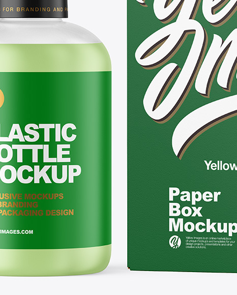Frosted Cosmetic Bottle with Box Mockup PSD #7