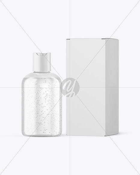 Clear Cosmetic Bottle with Box Mockup PSD #1