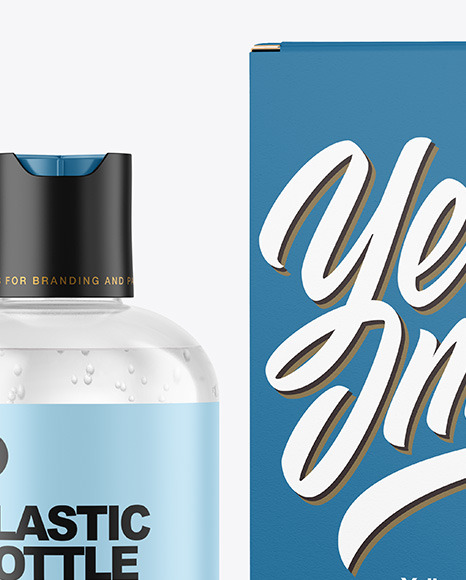 Clear Cosmetic Bottle with Box Mockup PSD #5