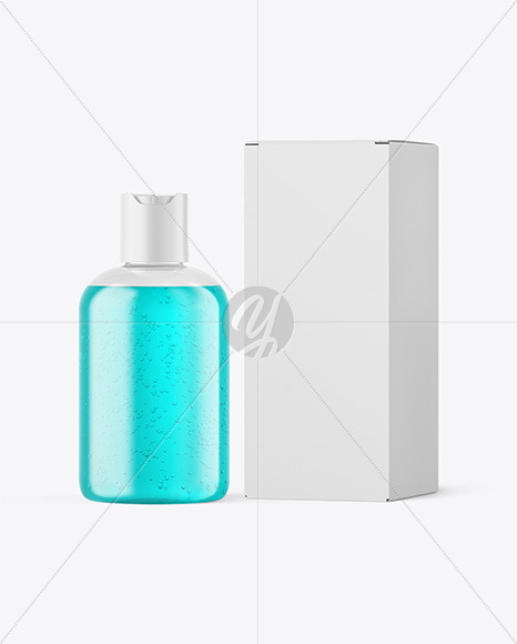 Color Liquid Cosmetic Bottle with Box Mockup PSD #1