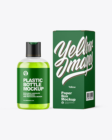 Color Liquid Cosmetic Bottle with Box Mockup PSD #2