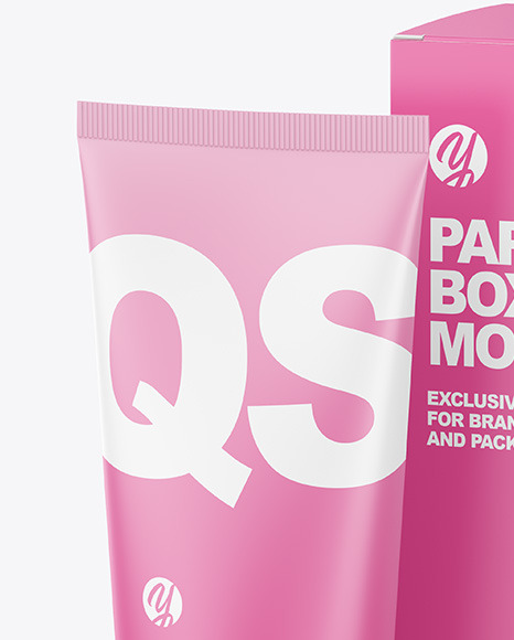 Cosmetic Tube with Box Mockup PSD #7