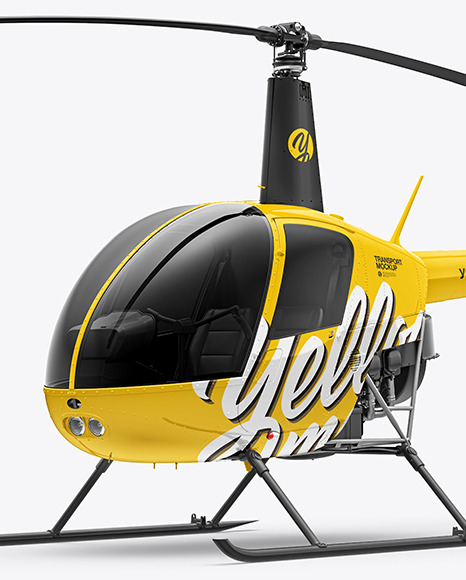 Helicopter Mockup - Half Side View