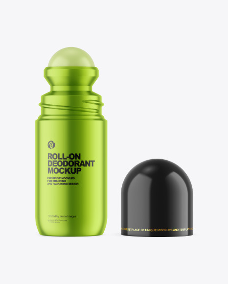 Opened Metallic Roll-On Deodorant Mockup