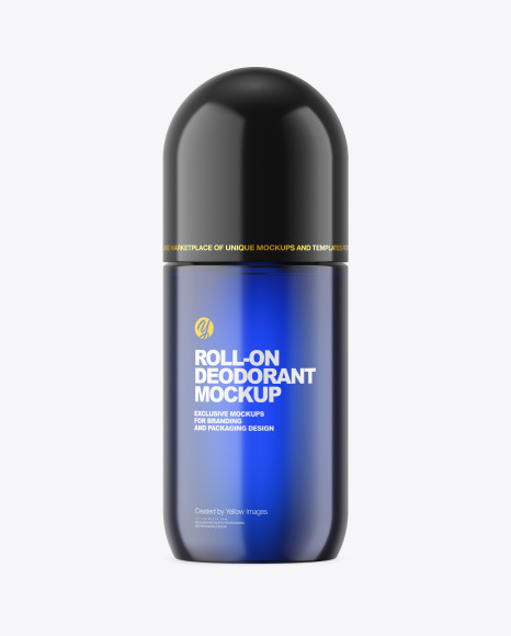 Download Blue Roll On Deodorant Mockup In Bottle Mockups On Yellow Images Object Mockups