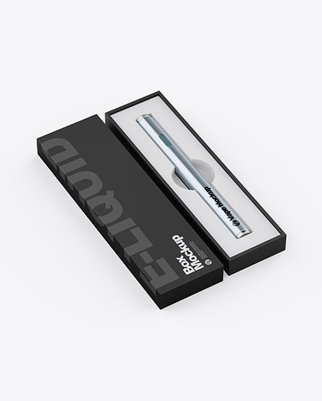 Download Glossy Metallic Vape Pen W Box Mockup In Box Mockups On Yellow Images Object Mockups