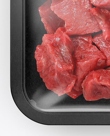 Plastic Tray With Diced Beef Mockup PSD #7