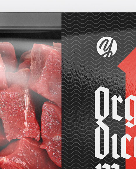 Plastic Tray With Diced Beef Mockup PSD #5