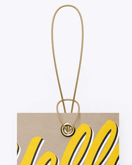 Textured Hang Tag Label Mockup PSD #2