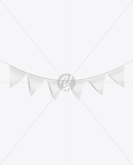 Glossy Festive Flags Garland Mockup