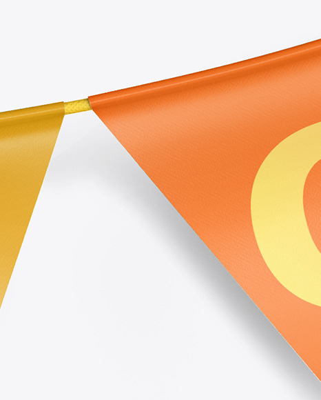 Glossy Festive Flags Garland Mockup PSD #1