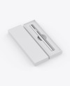 Matte Metallic Vape Pen W/ Box Mockup