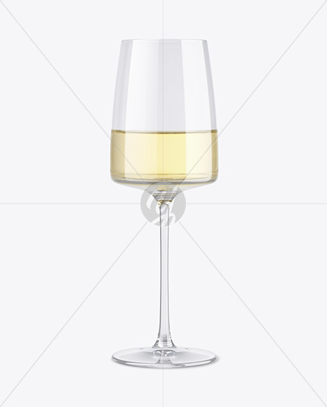 White Wine Glass Mockup PSD #1