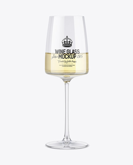 White Wine Glass Mockup PSD #2