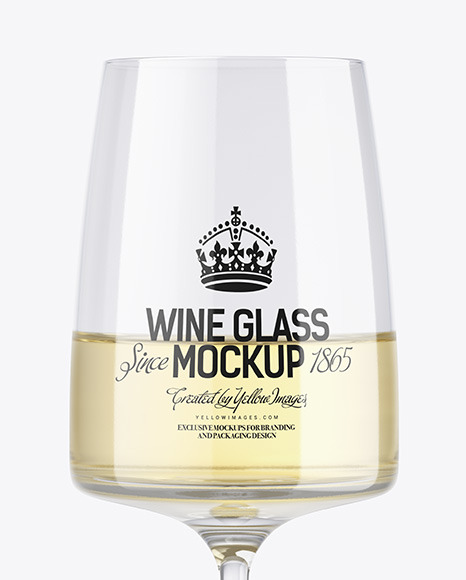 White Wine Glass Mockup PSD #3