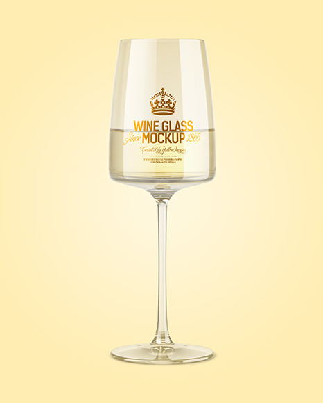 White Wine Glass Mockup PSD #5