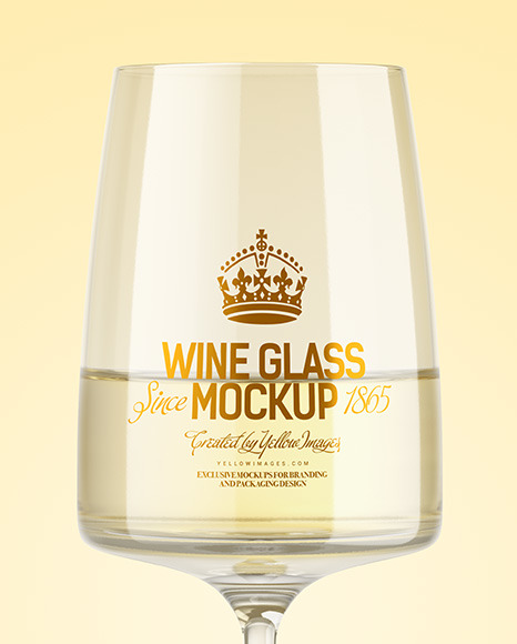 White Wine Glass Mockup PSD #6