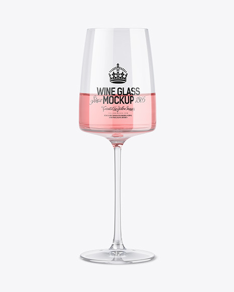 Pink Wine Glass Mockup PSD #2