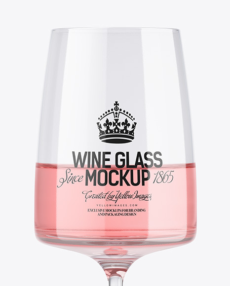 Pink Wine Glass Mockup PSD #3