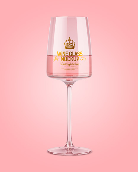 Pink Wine Glass Mockup PSD #5