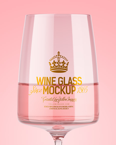 Pink Wine Glass Mockup PSD #6