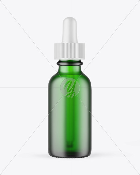 Frosted Green Glass Dropper Bottle Mockup Frosted Green Glass Dropper Bottle Mockup