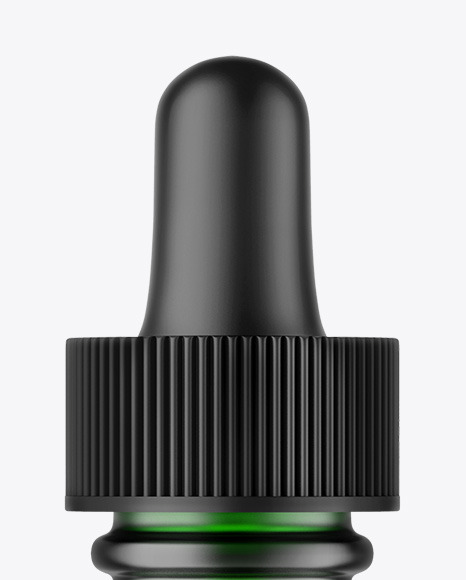 Frosted Green Glass Dropper Bottle Mockup PSD #2