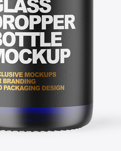 Frosted Blue Glass Dropper Bottle Mockup PSD #6