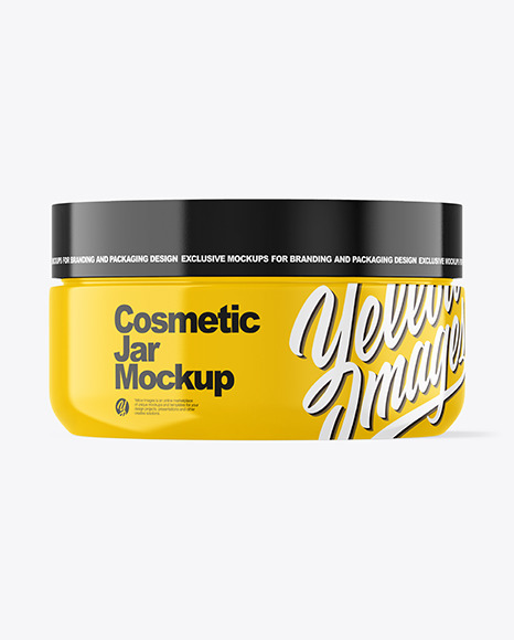 Glossy Plastic Cosmetic Jar Mockup