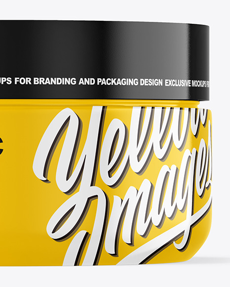 Glossy Plastic Cosmetic Jar Mockup PSD #1