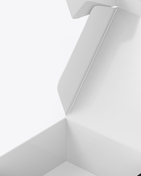 Opened Glossy Paper Box Mockup PSD #1