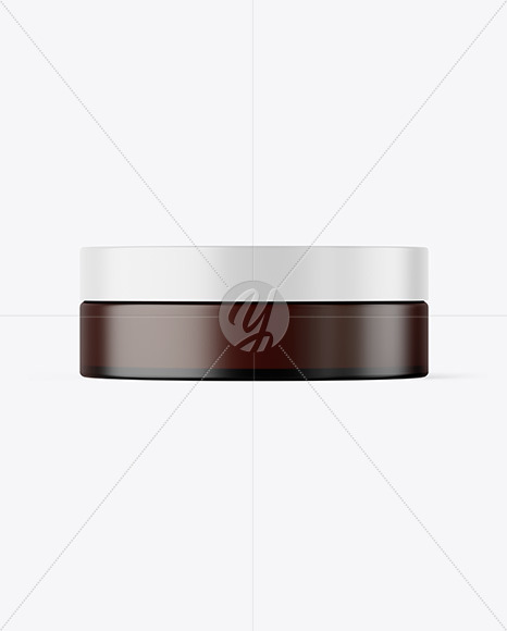 Frosted Amber Cosmetic Jar Mockup
