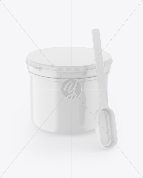 Glossy Jar w  Spoon Mockup PSD #1