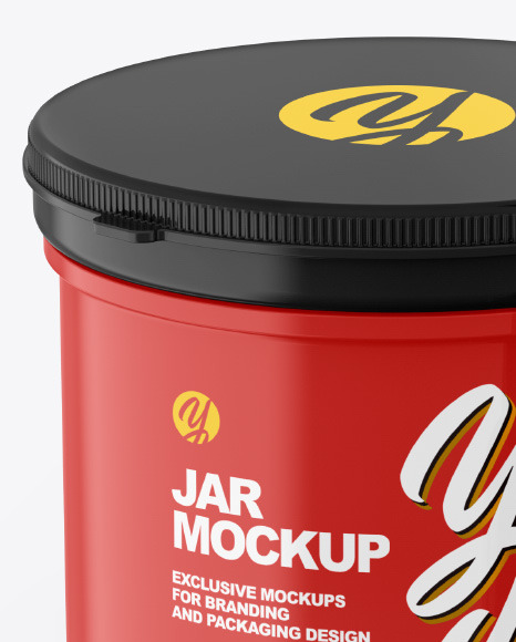 Glossy Jar w  Spoon Mockup PSD #3