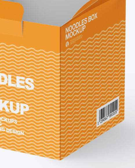 Opened Glossy Noodles Box Mockup PSD #4