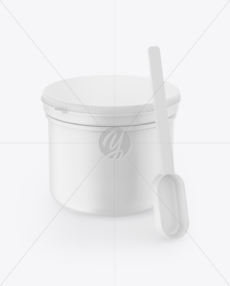 Matte Jar w  Spoon Mockup PSD #1