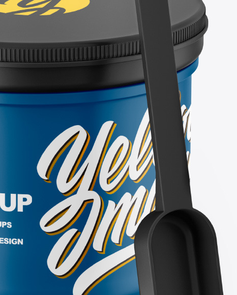 Matte Jar w  Spoon Mockup PSD #4