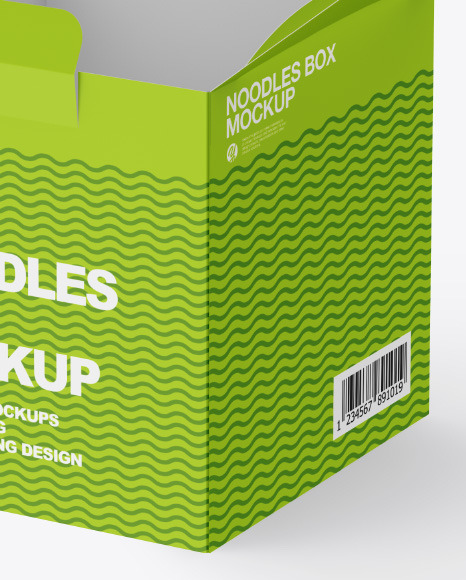 Opened Matte Noodles Box Mockup PSD #4