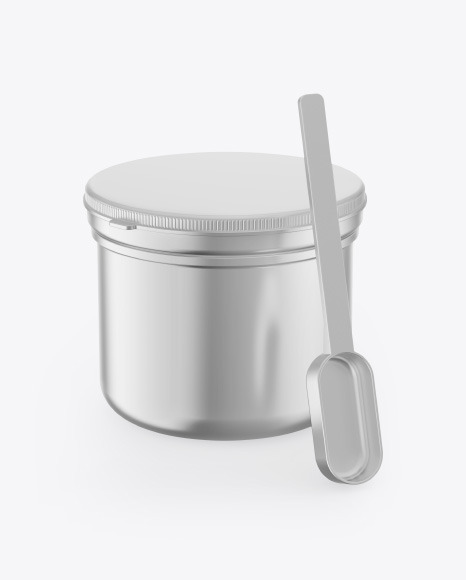 Metallic Jar w  Spoon Mockup PSD #1