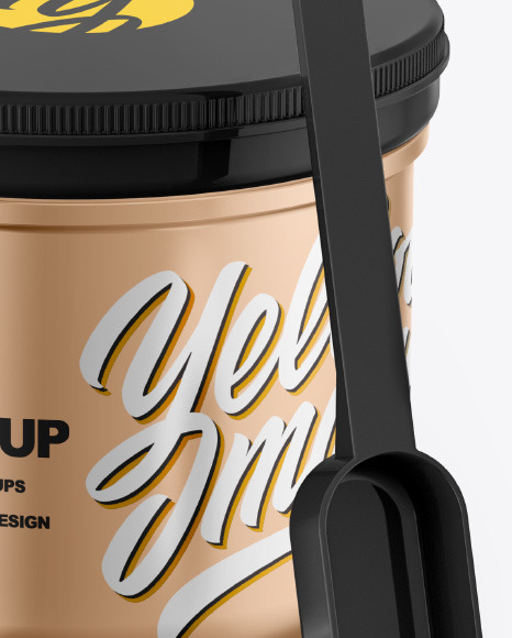 Metallic Jar w  Spoon Mockup PSD #4