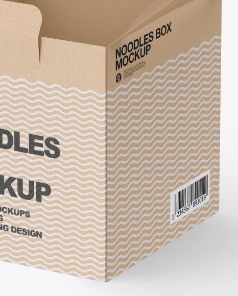 Opened Kraft Noodles Box Mockup PSD #4