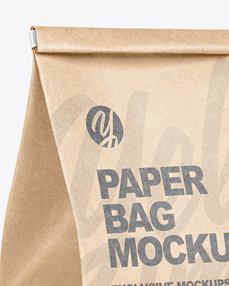 Download Kraft Paper Bag Mockup In Bag Sack Mockups On Yellow Images Object Mockups