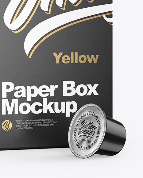 Paper Box With Coffee Capsules Mockup PSD #1