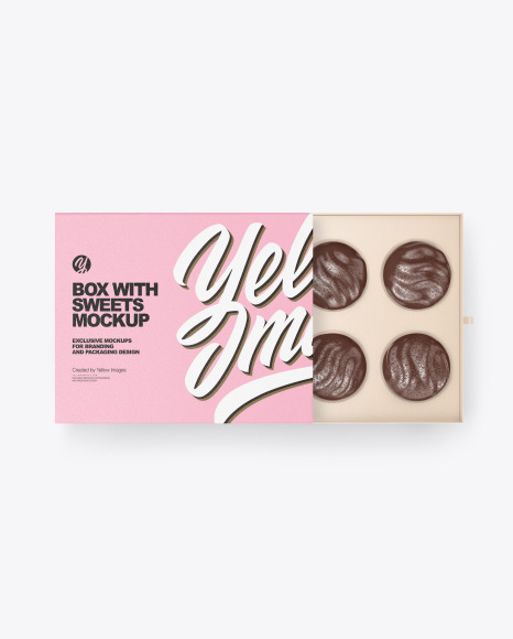 Box with Sweets Mockup PSD #2