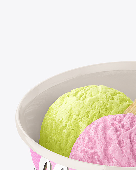 Glossy Ice Cream Cup w  Wooden Stick Mockup PSD #2