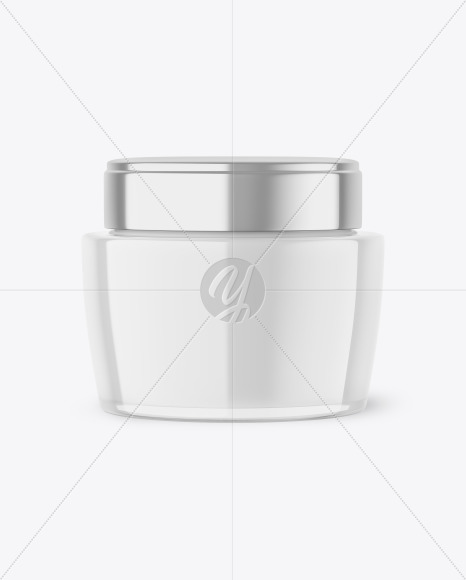 Clear Glass Cream Jar Mockup