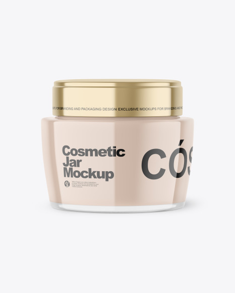 Clear Glass Cream Jar Mockup