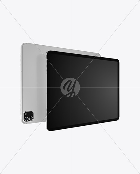 iPad Pro Silver Mockup PSD #3