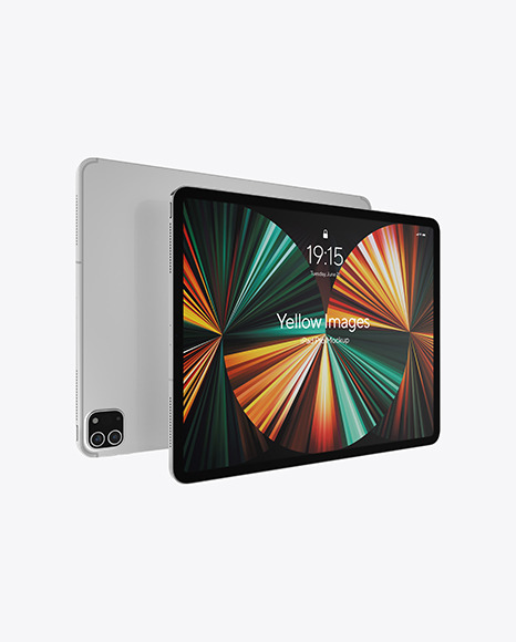 iPad Pro Silver Mockup PSD #4